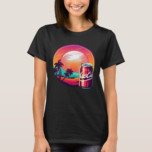 Cola Synthwave 80s Retrowave Aesthetic T-shirt (Voorkant)