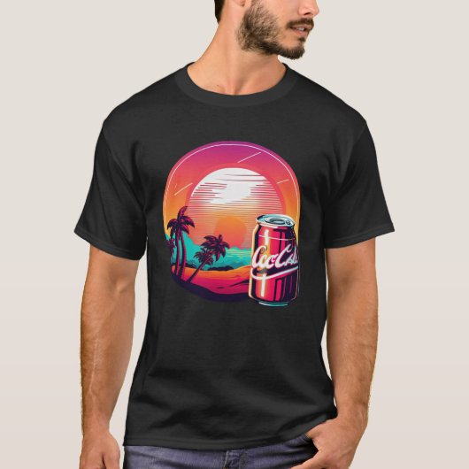 Cola Synthwave 80s Retrowave esthetisch T-shirt (Voorkant)