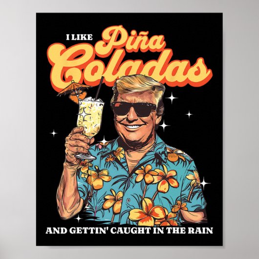 Coladas Donald Trump Zomervakantie Hawaï Beach Poster (Voorkant)
