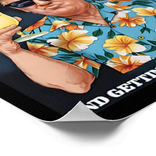 Coladas Donald Trump Zomervakantie Hawaï Beach Poster (Hoek)