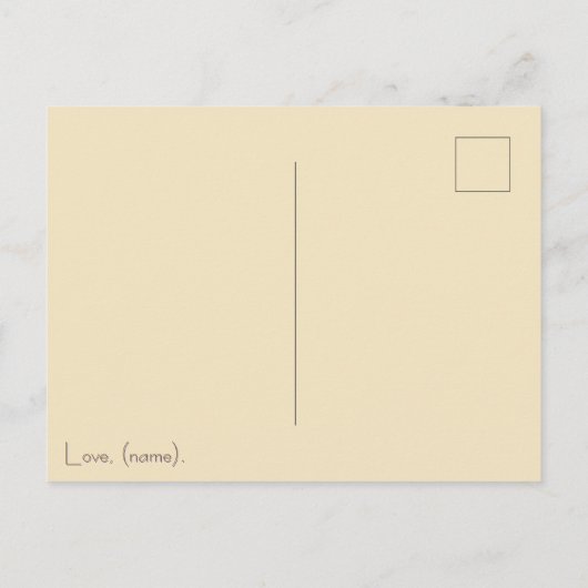 Colagem Artística Azul "Thinking About You" Briefkaart (Achterkant)