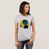 Colagem Azul Suave Crepuscular com Figura Feminina T-shirt (Voorkant volledig)