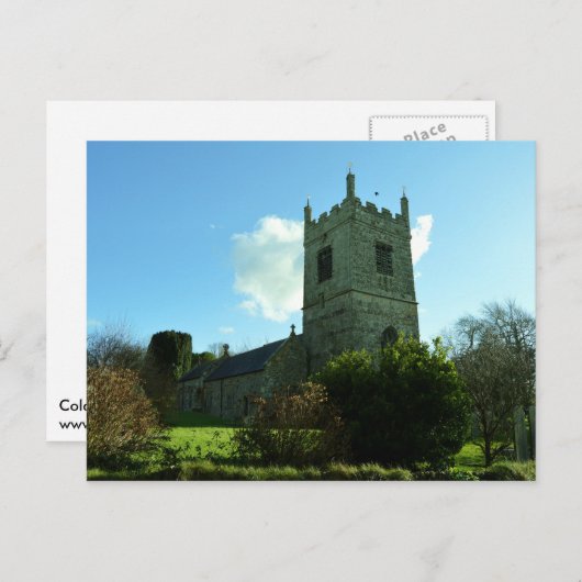 Colan Church bij Newquay Cornwall Engeland Briefkaart (Voorkant / Achterkant)