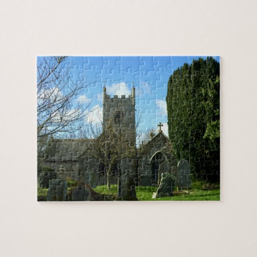 Colan Church bij Newquay Cornwall Engeland Legpuzzel (Horizontaal)