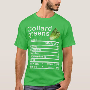 colard green Nutrition Facts Thanksgiving T-shirt