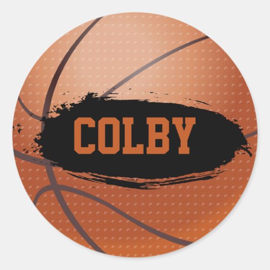 Colby Grunge Persoonlijke Basketball-Stickers Ronde Sticker (Voorkant)