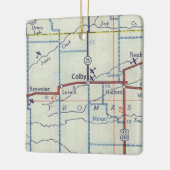 Colby Kansas  kaart Keramisch Ornament (Links)
