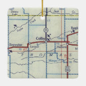 Colby Kansas  kaart Keramisch Ornament (Achterkant)