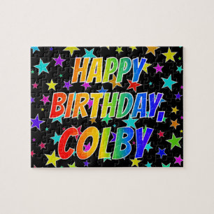 "COLBY" Voornaam, geun "HAPPY BIRTHDAY" Legpuzzel