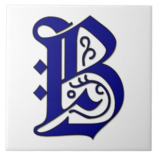 Colchester Letter B Blue Monogram Accent Tegel Tegeltje