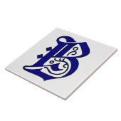 Colchester Letter B Blue Monogram Accent Tegel Tegeltje (Zijkant)
