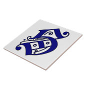 Colchester Letter S in Blue Monogram Tegel Tegeltje (Zijkant)