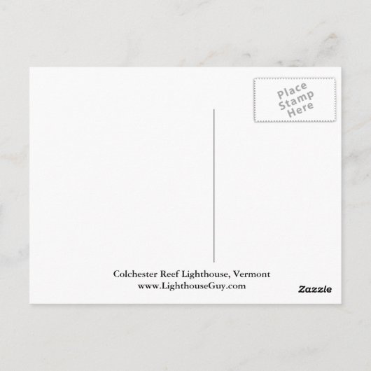 Colchester Reef Lighthouse, Vermont Briefkaart (Achterkant)