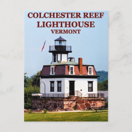 Colchester Reef Lighthouse, Vermont Briefkaart (Voorkant)