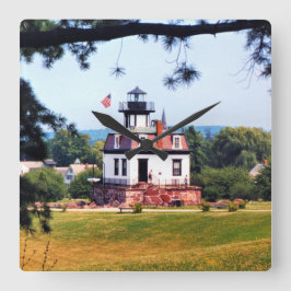 Colchester Reef Lighthouse, Vermont Wall Clock Vierkante Klok