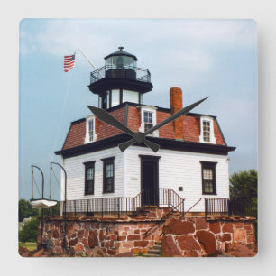 Colchester Reef Lighthouse, Vermont Wall Clock Vierkante Klok