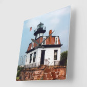 Colchester Reef Lighthouse, Vermont Wall Clock Vierkante Klok (Hoek)