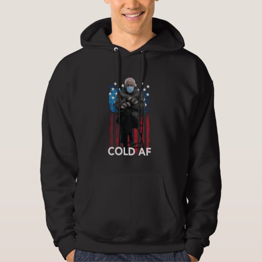 Cold Af Funny Bernie Sanders Mittens Meme Hoodie (Voorkant)