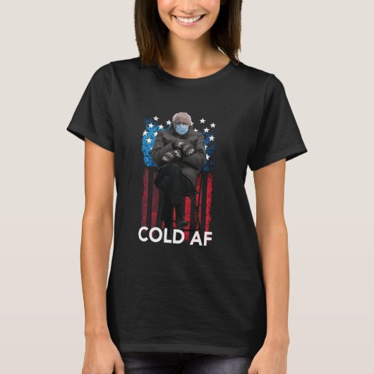Cold Af Funny Bernie Sanders Mittens Meme T-shirt (Voorkant)
