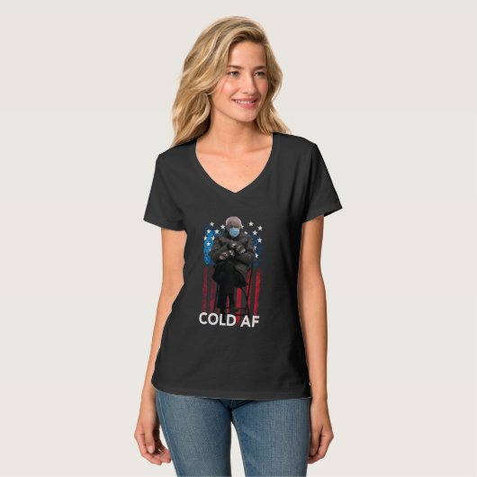 Cold Af Funny Bernie Sanders Mittens Meme T-shirt (Voorkant volledig)