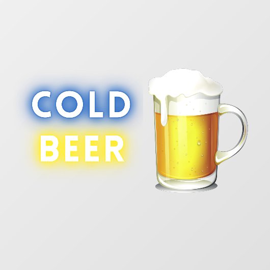 Cold Beer Convenience Store-gasstation Raamsticker (Vel)