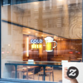 Cold Beer Convenience Store-gasstation Raamsticker (Cafe Raam)