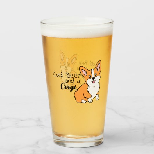 Cold Beer en een Corgi Beer Glas (Voorkant gevuld)