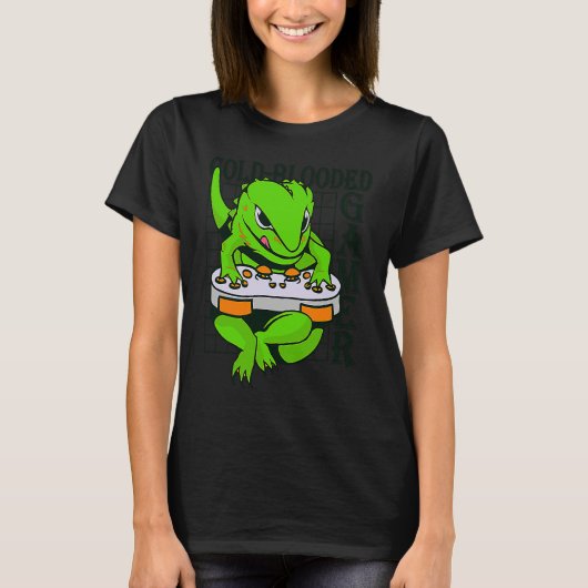 cold blooded gamer gecko lizard reptile t-shirt (Voorkant)