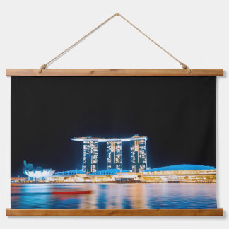 Cold Bloom — Lichten van Singapore Hangend Wandkleed