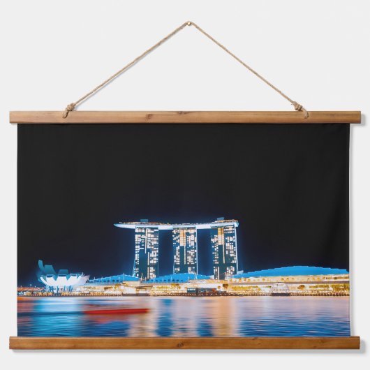 Cold Bloom — Lichten van Singapore Hangend Wandkleed (Voorkant)