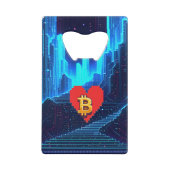 Cold Blue Bitcoin Creditkaart Flessenopener (Voorkant)