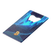 Cold Blue Bitcoin Creditkaart Flessenopener (Achterkant Gekanteld)