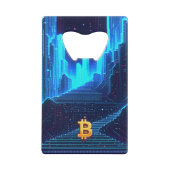 Cold Blue Bitcoin Creditkaart Flessenopener (Achterkant)