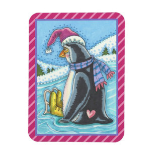 COLD BOTTOM WARM HEART PENGUIN CHRISTMAS MAGNET MAGNEET