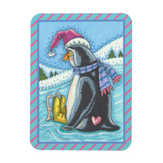 COLD BOTTOM WARM HEART PENGUIN CHRISTMAS MAGNET MAGNEET
