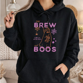 Cold Brew And Boos Schattig Geest Halloween Koffie Hoodie