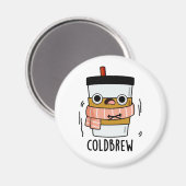 Cold Brew Funny Freezing Coffee Pun Magneet (Voorkant / Achterkant)