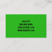 Cold Children's Entertainer Circus Visitekaartje (Achterkant)