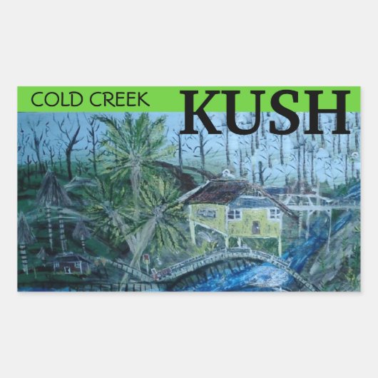 COLD CREEK KUSH RECHTHOEKIGE STICKER (Voorkant)