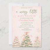 Cold Elegant A Pink Bow Coquette Baby Shower Kaart (Voorkant)