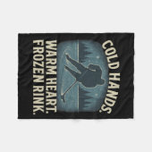 Cold Hands Warm Heart Frozen Rink – Ice Hockey Win Fleece Deken (Voorkant (Horizontaal))