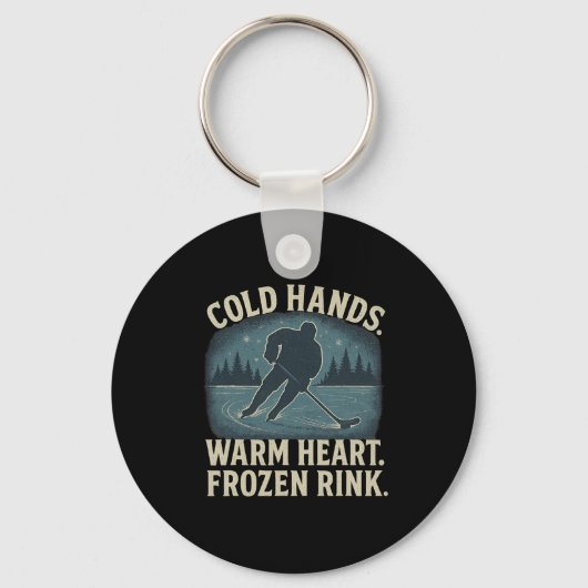Cold Hands Warm Heart Frozen Rink – Ice Hockey Win Sleutelhanger (Voorkant)