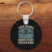 Cold Hands Warm Heart Frozen Rink – Ice Hockey Win Sleutelhanger (Voorkant)