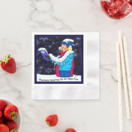 Cold KerstCaroler Cocktail Paper Napkins Servetten