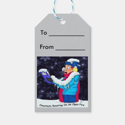 Cold KerstCaroler Gift Labels Cadeaulabel (Voorkant)