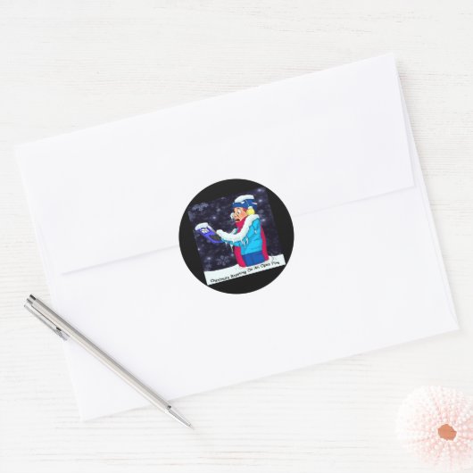 Cold KerstCaroler Ronde Sticker (Envelop)