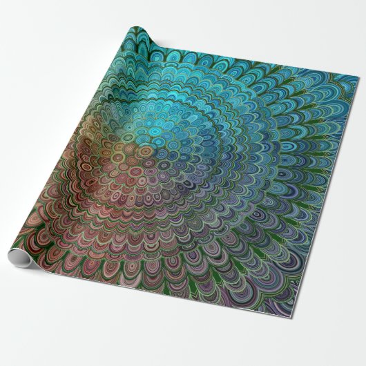 Cold Metal Flower Mandala Cadeaupapier (Uitgerold)
