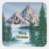 Cold Mountain Vierkante Sticker (Voorkant)