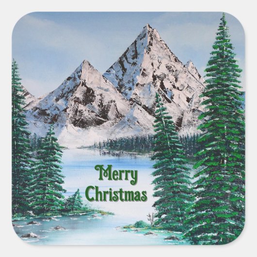 Cold Mountain Vierkante Sticker (Voorkant)