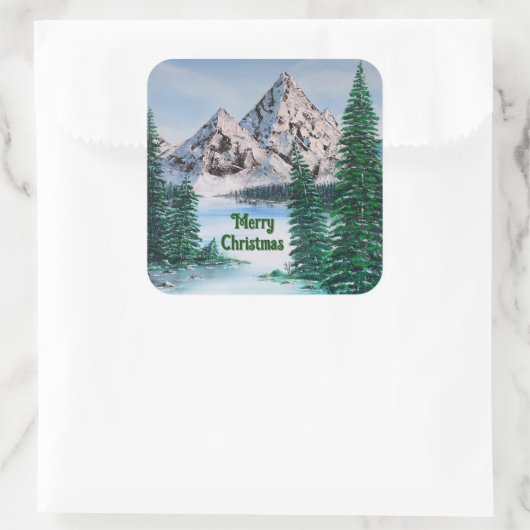 Cold Mountain Vierkante Sticker (Tas)